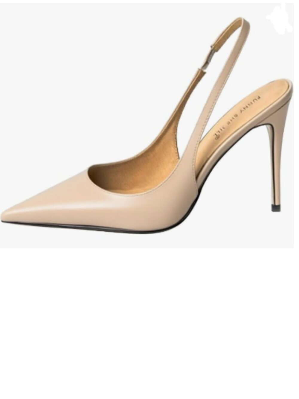 FSJ Neutral Pointed Toe Stiletto Pumps Chic Slingback High Heels Slip on Shoes